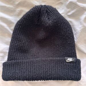 Nike Black Ribbed Knit Hat